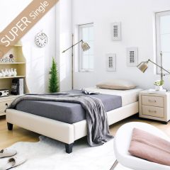  Gerda-1150-Beige  Super Single Bed w/ Wood Slats